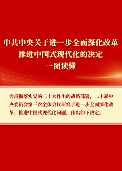 《中共中央关于进一步全面深化改革、推进中国式现代化的决定》一图读懂